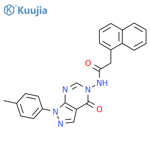 N-1-(4-methylphenyl)-4-oxo-1H,4H,5H-pyrazolo3,4-dpyrimidin-5-yl-2-(naphthalen-1-yl)acetamide structure