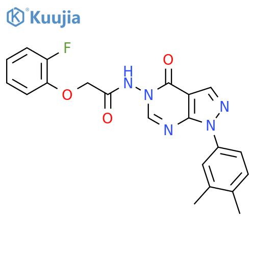 N-1-(3,4-dimethylphenyl)-4-oxo-1H,4H,5H-pyrazolo3,4-dpyrimidin-5-yl-2-(2-fluorophenoxy)acetamide structure