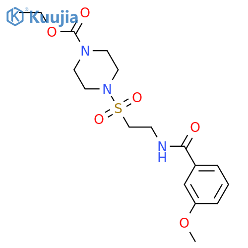 ethyl 4-{2-(3-methoxyphenyl)formamidoethanesulfonyl}piperazine-1-carboxylate structure