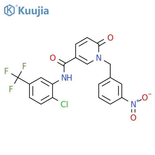 N-2-chloro-5-(trifluoromethyl)phenyl-1-(3-nitrophenyl)methyl-6-oxo-1,6-dihydropyridine-3-carboxamide structure