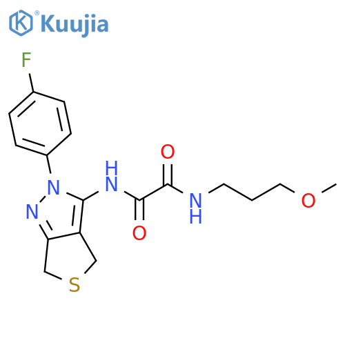 N'-2-(4-fluorophenyl)-2H,4H,6H-thieno3,4-cpyrazol-3-yl-N-(3-methoxypropyl)ethanediamide structure