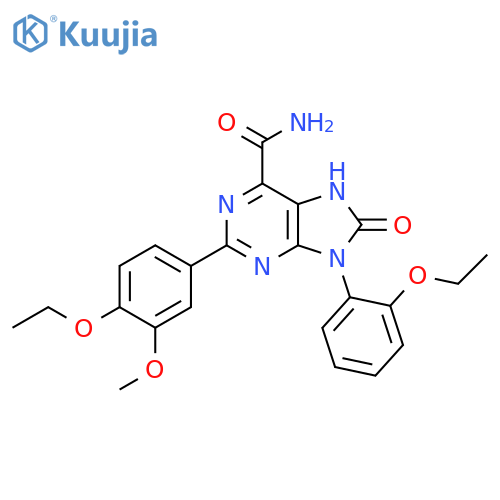 2-(4-ethoxy-3-methoxyphenyl)-9-(2-ethoxyphenyl)-8-oxo-8,9-dihydro-7H-purine-6-carboxamide structure