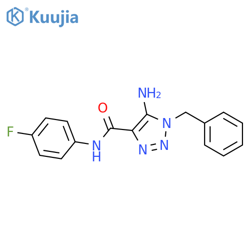 5-amino-1-benzyl-N-(4-fluorophenyl)-1H-1,2,3-triazole-4-carboxamide structure