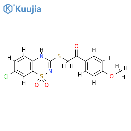 7-chloro-3-{2-(4-methoxyphenyl)-2-oxoethylsulfanyl}-4H-1lambda6,2,4-benzothiadiazine-1,1-dione structure