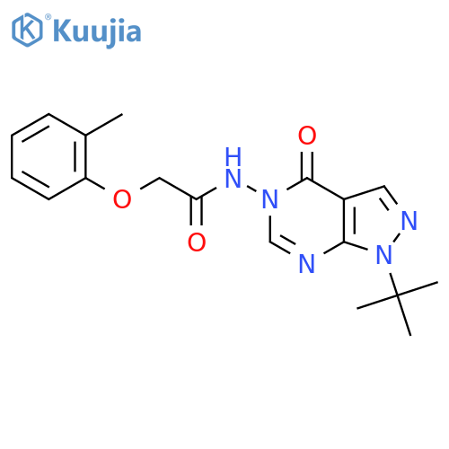 N-{1-tert-butyl-4-oxo-1H,4H,5H-pyrazolo3,4-dpyrimidin-5-yl}-2-(2-methylphenoxy)acetamide structure