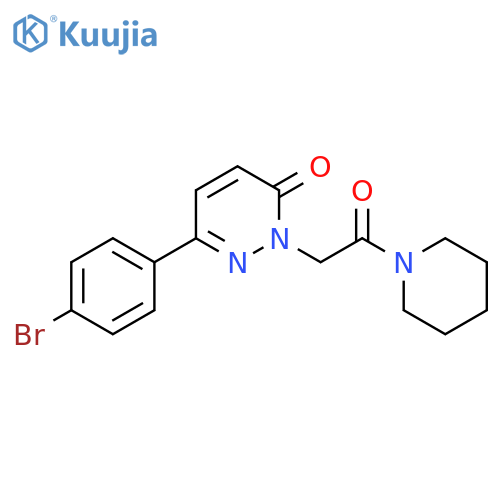6-(4-bromophenyl)-2-2-oxo-2-(piperidin-1-yl)ethyl-2,3-dihydropyridazin-3-one structure