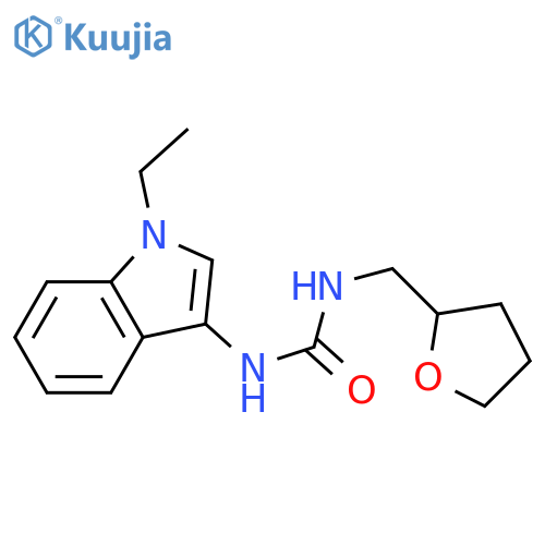 3-(1-ethyl-1H-indol-3-yl)-1-(oxolan-2-yl)methylurea structure