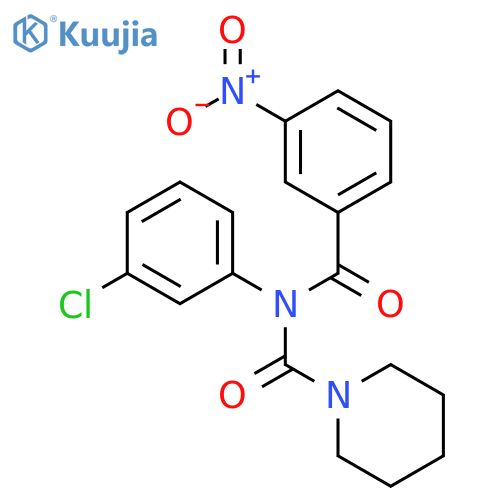 N-(3-chlorophenyl)-3-nitro-N-(piperidine-1-carbonyl)benzamide structure