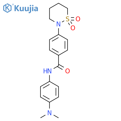 N-4-(dimethylamino)phenyl-4-(1,1-dioxo-1lambda6,2-thiazinan-2-yl)benzamide structure