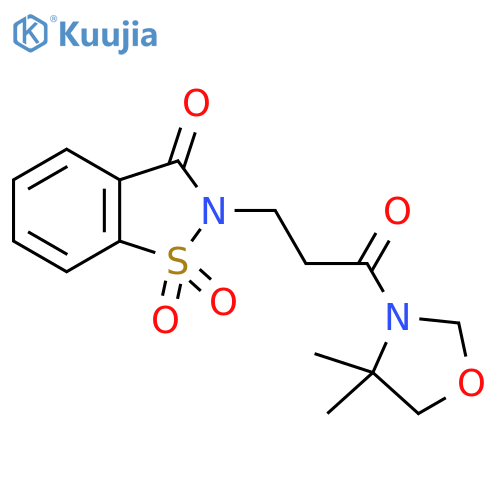 2-3-(4,4-dimethyl-1,3-oxazolidin-3-yl)-3-oxopropyl-2,3-dihydro-1lambda6,2-benzothiazole-1,1,3-trione structure