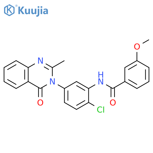 N-2-chloro-5-(2-methyl-4-oxo-3,4-dihydroquinazolin-3-yl)phenyl-3-methoxybenzamide structure