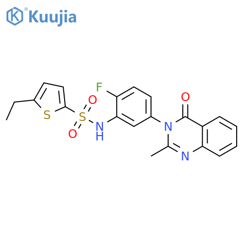 5-ethyl-N-2-fluoro-5-(2-methyl-4-oxo-3,4-dihydroquinazolin-3-yl)phenylthiophene-2-sulfonamide structure
