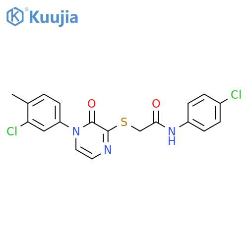 2-{4-(3-chloro-4-methylphenyl)-3-oxo-3,4-dihydropyrazin-2-ylsulfanyl}-N-(4-chlorophenyl)acetamide structure