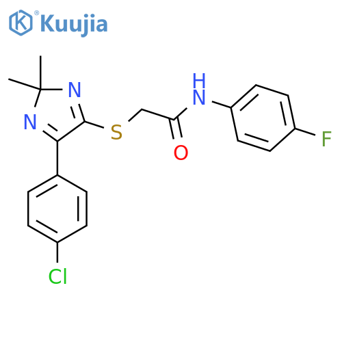 2-{5-(4-chlorophenyl)-2,2-dimethyl-2H-imidazol-4-ylsulfanyl}-N-(4-fluorophenyl)acetamide structure