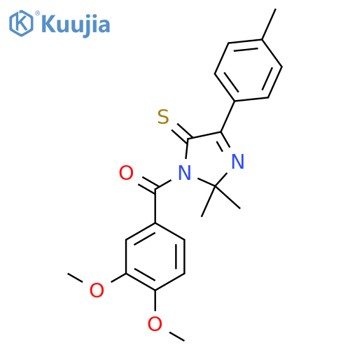1-(3,4-dimethoxybenzoyl)-2,2-dimethyl-4-(4-methylphenyl)-2,5-dihydro-1H-imidazole-5-thione structure