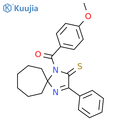 1-(4-methoxybenzoyl)-3-phenyl-1,4-diazaspiro4.6undec-3-ene-2-thione structure