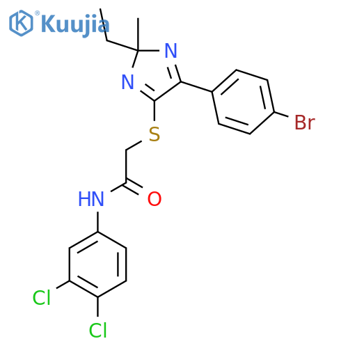 2-{5-(4-bromophenyl)-2-ethyl-2-methyl-2H-imidazol-4-ylsulfanyl}-N-(3,4-dichlorophenyl)acetamide structure
