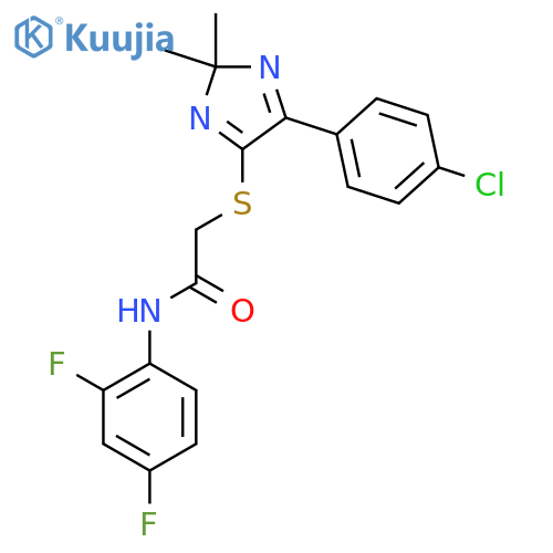 2-{5-(4-chlorophenyl)-2,2-dimethyl-2H-imidazol-4-ylsulfanyl}-N-(2,4-difluorophenyl)acetamide structure