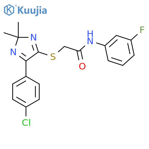 2-{5-(4-chlorophenyl)-2,2-dimethyl-2H-imidazol-4-ylsulfanyl}-N-(3-fluorophenyl)acetamide structure