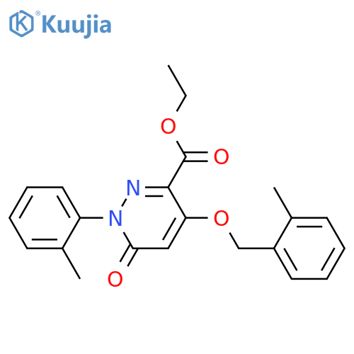 ethyl 1-(2-methylphenyl)-4-(2-methylphenyl)methoxy-6-oxo-1,6-dihydropyridazine-3-carboxylate structure