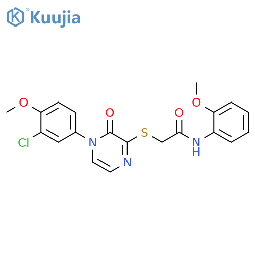 2-{4-(3-chloro-4-methoxyphenyl)-3-oxo-3,4-dihydropyrazin-2-ylsulfanyl}-N-(2-methoxyphenyl)acetamide structure