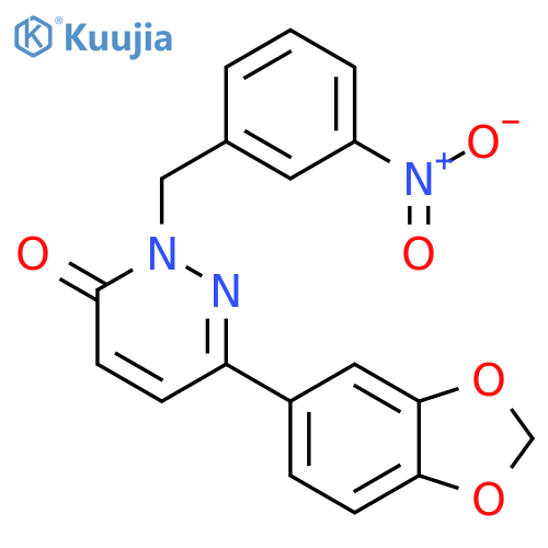 6-(2H-1,3-benzodioxol-5-yl)-2-(3-nitrophenyl)methyl-2,3-dihydropyridazin-3-one structure