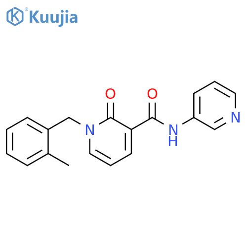 1-(2-methylphenyl)methyl-2-oxo-N-(pyridin-3-yl)-1,2-dihydropyridine-3-carboxamide structure