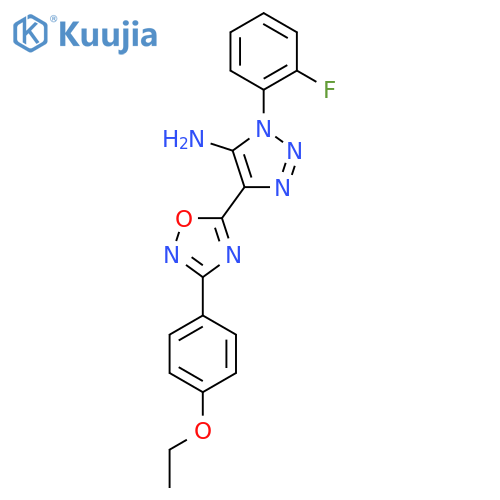 4-3-(4-ethoxyphenyl)-1,2,4-oxadiazol-5-yl-1-(2-fluorophenyl)-1H-1,2,3-triazol-5-amine structure