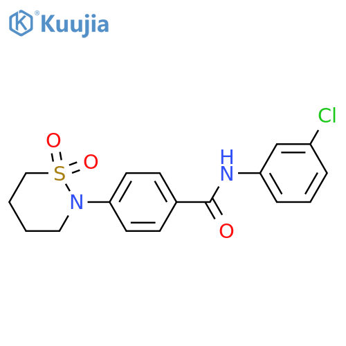 N-(3-chlorophenyl)-4-(1,1-dioxo-1lambda6,2-thiazinan-2-yl)benzamide structure