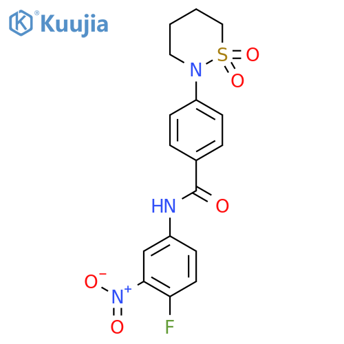 4-(1,1-dioxo-1lambda6,2-thiazinan-2-yl)-N-(4-fluoro-3-nitrophenyl)benzamide structure