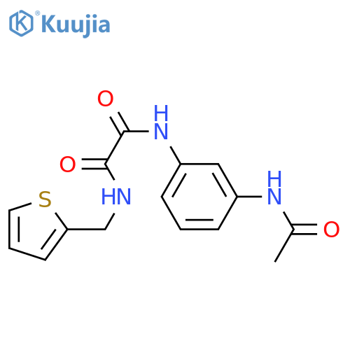 N'-(3-acetamidophenyl)-N-(thiophen-2-yl)methylethanediamide structure