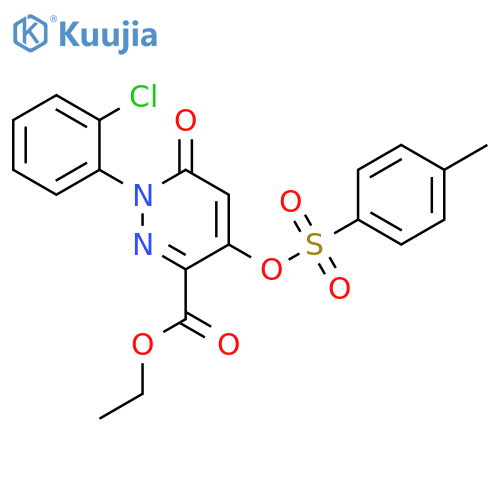 ethyl 1-(2-chlorophenyl)-4-(4-methylbenzenesulfonyl)oxy-6-oxo-1,6-dihydropyridazine-3-carboxylate structure