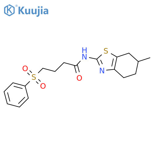 4-(benzenesulfonyl)-N-(6-methyl-4,5,6,7-tetrahydro-1,3-benzothiazol-2-yl)butanamide structure