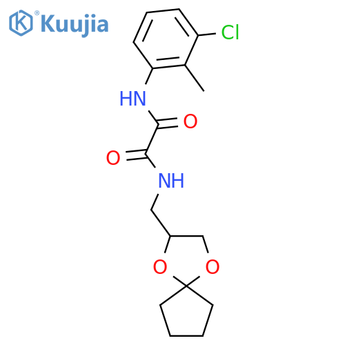 N'-(3-chloro-2-methylphenyl)-N-({1,4-dioxaspiro4.4nonan-2-yl}methyl)ethanediamide structure