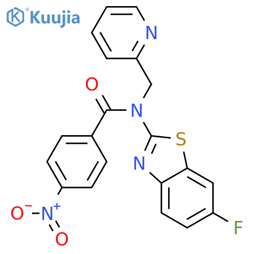 N-(6-fluoro-1,3-benzothiazol-2-yl)-4-nitro-N-(pyridin-2-yl)methylbenzamide structure