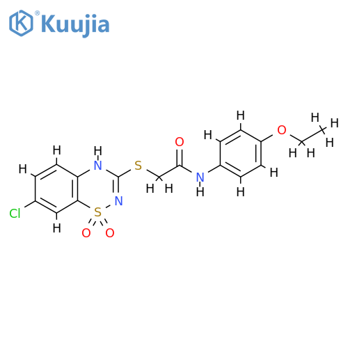 2-(7-chloro-1,1-dioxo-4H-1lambda6,2,4-benzothiadiazin-3-yl)sulfanyl-N-(4-ethoxyphenyl)acetamide structure
