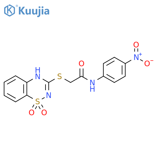 2-(1,1-dioxo-4H-1lambda6,2,4-benzothiadiazin-3-yl)sulfanyl-N-(4-nitrophenyl)acetamide structure