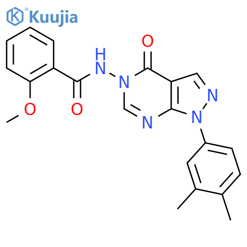 N-1-(3,4-dimethylphenyl)-4-oxo-1H,4H,5H-pyrazolo3,4-dpyrimidin-5-yl-2-methoxybenzamide structure