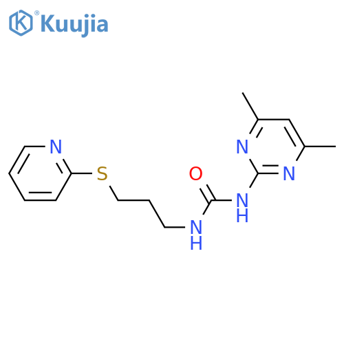 3-(4,6-dimethylpyrimidin-2-yl)-1-3-(pyridin-2-ylsulfanyl)propylurea structure