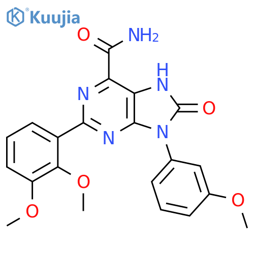 2-(2,3-dimethoxyphenyl)-9-(3-methoxyphenyl)-8-oxo-8,9-dihydro-7H-purine-6-carboxamide structure