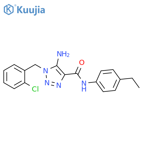 5-amino-1-(2-chlorophenyl)methyl-N-(4-ethylphenyl)-1H-1,2,3-triazole-4-carboxamide structure