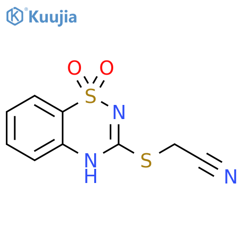 2-(1,1-dioxo-4H-1lambda6,2,4-benzothiadiazin-3-yl)sulfanylacetonitrile structure