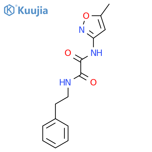 N-(5-methyl-1,2-oxazol-3-yl)-N'-(2-phenylethyl)ethanediamide structure