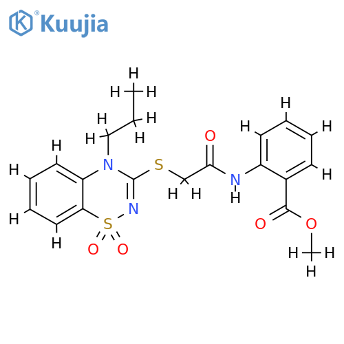 methyl 2-{2-(1,1-dioxo-4-propyl-4H-1lambda6,2,4-benzothiadiazin-3-yl)sulfanylacetamido}benzoate structure