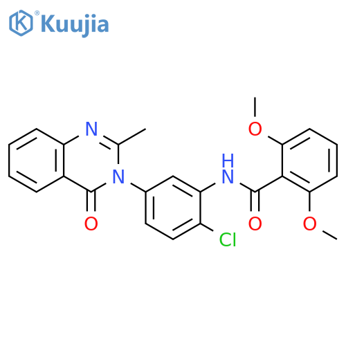 N-2-chloro-5-(2-methyl-4-oxo-3,4-dihydroquinazolin-3-yl)phenyl-2,6-dimethoxybenzamide structure
