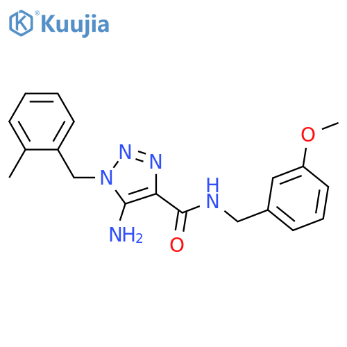 5-amino-N-(3-methoxyphenyl)methyl-1-(2-methylphenyl)methyl-1H-1,2,3-triazole-4-carboxamide structure