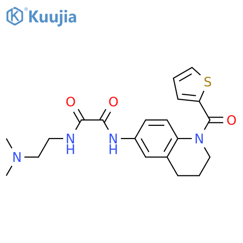 N-2-(dimethylamino)ethyl-N'-1-(thiophene-2-carbonyl)-1,2,3,4-tetrahydroquinolin-6-ylethanediamide structure