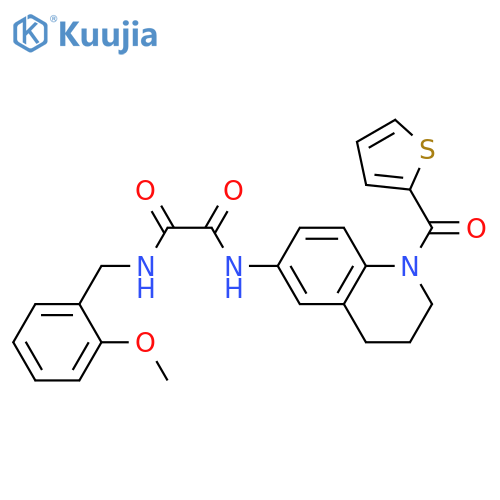 N'-(2-methoxyphenyl)methyl-N-1-(thiophene-2-carbonyl)-1,2,3,4-tetrahydroquinolin-6-ylethanediamide structure