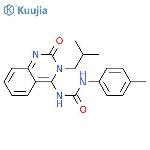 1-(4-methylphenyl)-3-(4E)-3-(2-methylpropyl)-2-oxo-1,2,3,4-tetrahydroquinazolin-4-ylideneurea structure