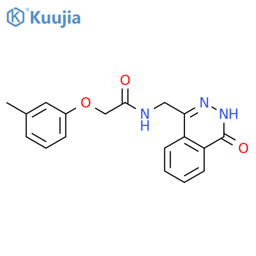2-(3-methylphenoxy)-N-(4-oxo-3,4-dihydrophthalazin-1-yl)methylacetamide structure